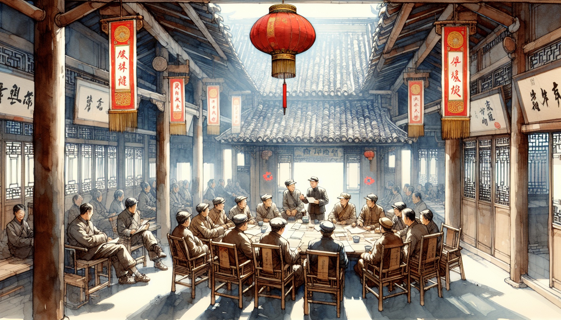 合作社议事场景